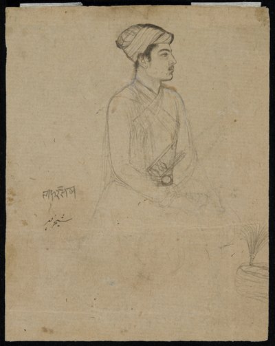 Seated nobleman by Mughal School